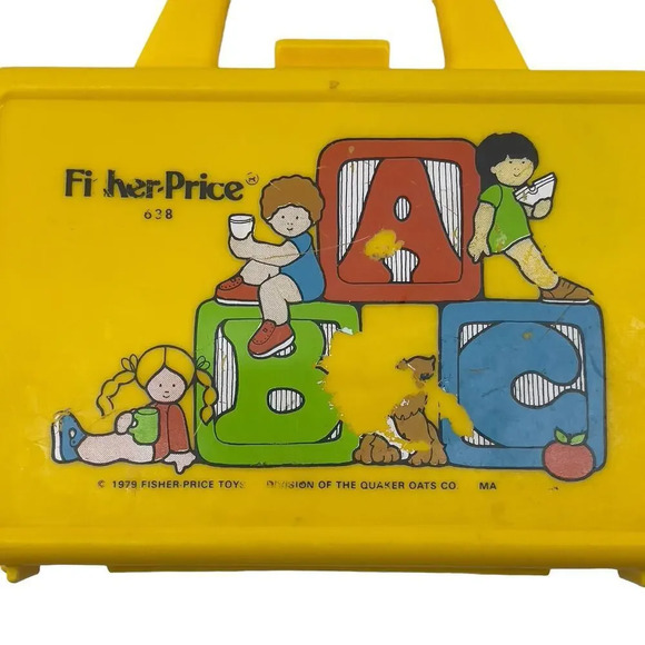 Fisher Price Play Mini Lunch Box Yellow Thermos 1979 ABC 638 Vintage - Picture 4 of 9